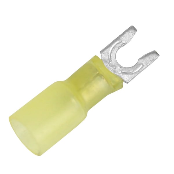 Pacer 12-10 AWG Heat Shrink Spade Terminal - No 8 Stud Size - 100 Pack